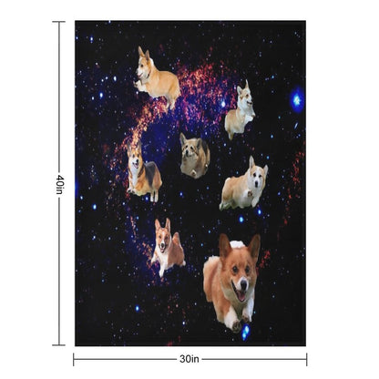 Space Corgis Throw Blanket