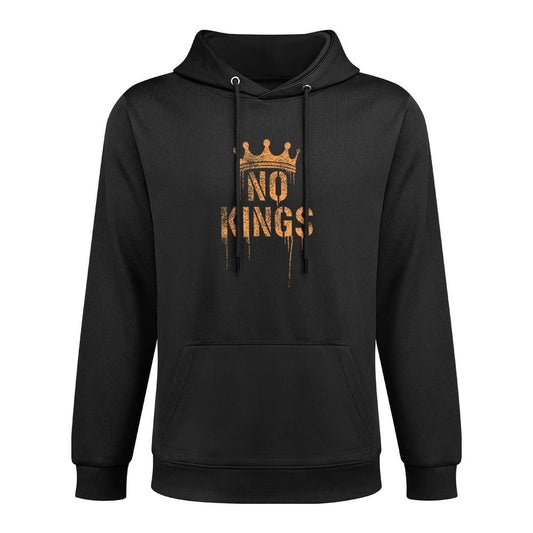 No Kings  Anti-Establishment, Grunge - Political Cotton-Polyester Blend Hoodie