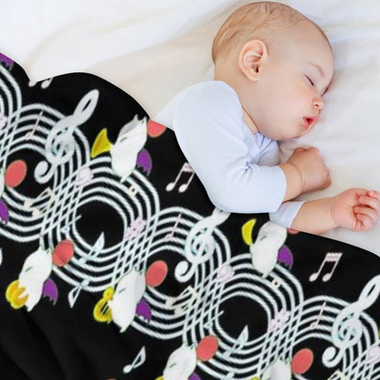 Music Moogle (Black&Green) Throw Blanket