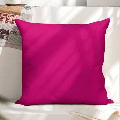 Hot Pink Fuchsia Solid Color Decor Linen Throw Pillow Cover