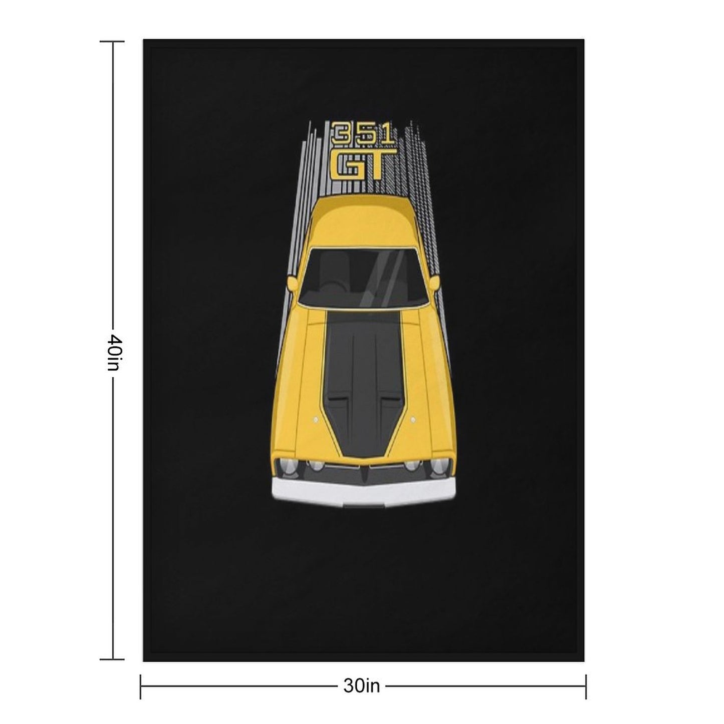 Ford Falcon XB GT 351 - Yellow Throw Blanket