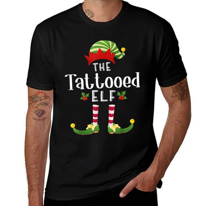 Tattooed Christmas Elf Matching Pajama X-Mas Party  Moisture-wicking T-Shirt