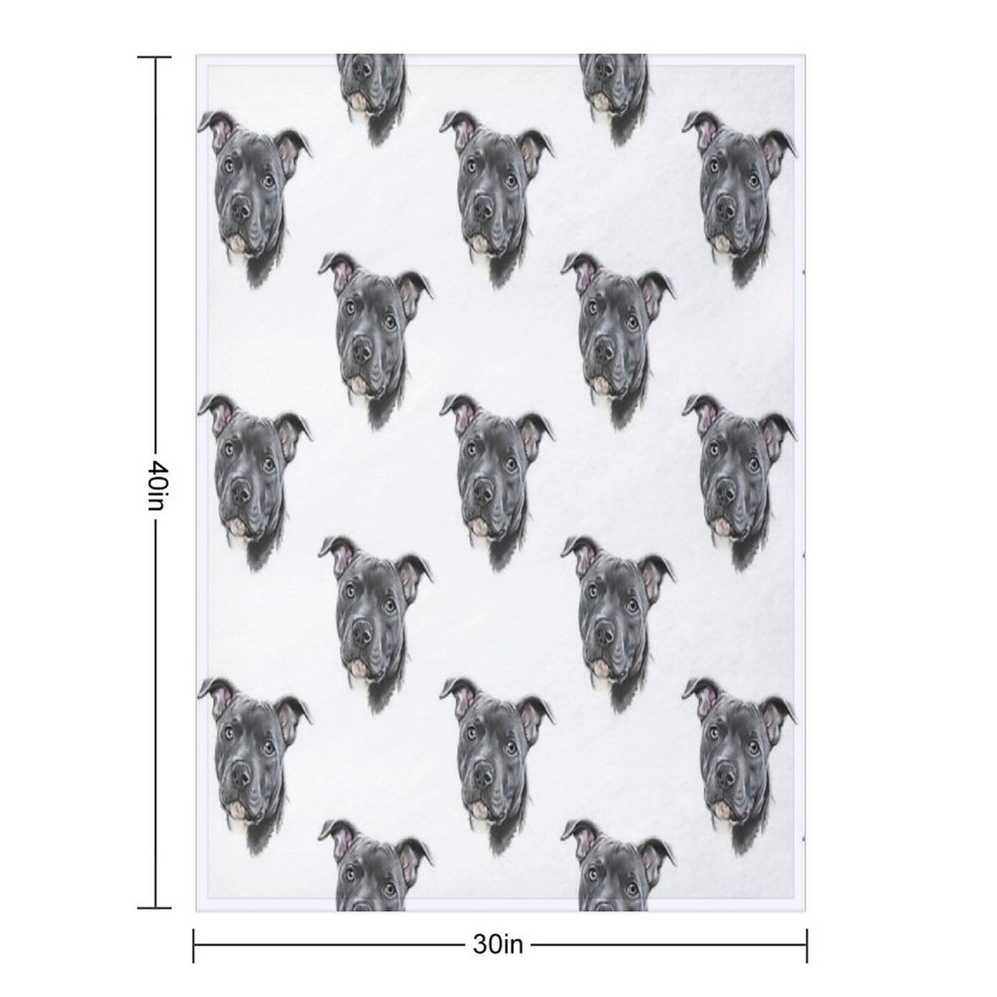 Blue Staffy Throw Blanket