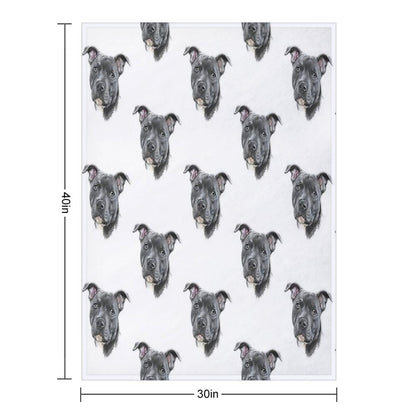 Blue Staffy Throw Blanket