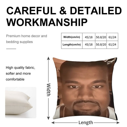 Kanye West Stretched Meme  TikTok Meme  Ye Linen Throw Pillow Cover