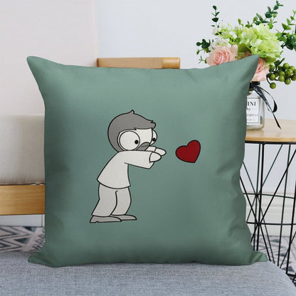 John Hearts Linen Throw Pillow Cover