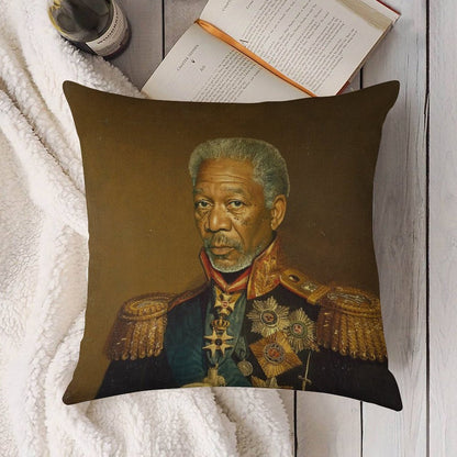 Morgan Freeman - Replaceface Linen Throw Pillow Cover