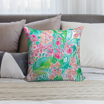 Orchid Summer Soft Home Decor Throw Pillow