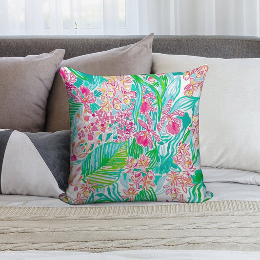 Orchid Summer Soft Home Decor Throw Pillow