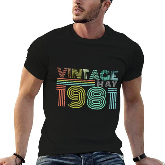 Womens 40th Birthday Gift Vintage May 1981 40 Years Old  Polyester Blend T-Shirt
