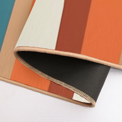 Mid-Century Modern Meets 1970s Orange And Blue Rainbow Bath Mat