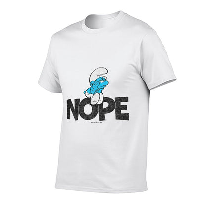 The Smurfs - Grouchy Smurf Nope  Heathered Texture T-Shirt