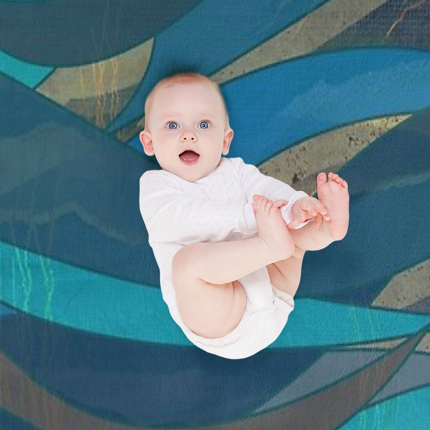 Magical Fantasy Ocean Scene for Wild Open Water Swimming, Deep Sea Divers.  Caroline Laursen Original Throw Blanket