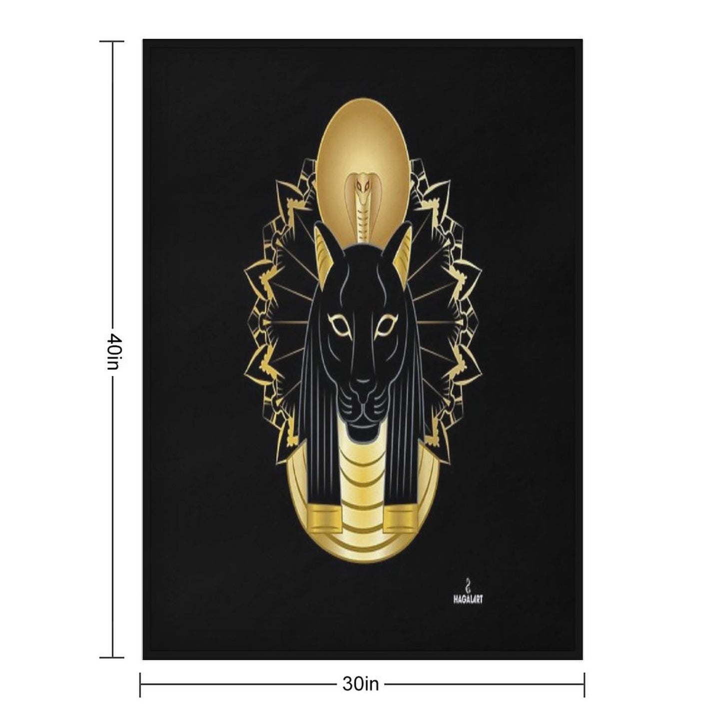 The Egyptian Goddess Sekhmet Throw Blanket