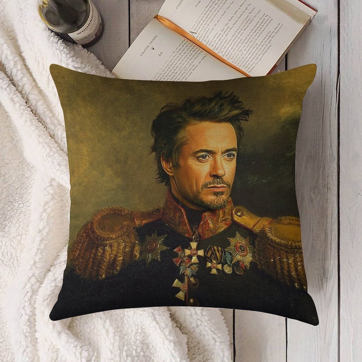 Robert Downey Jr - Replaceface Linen Throw Pillow Cover