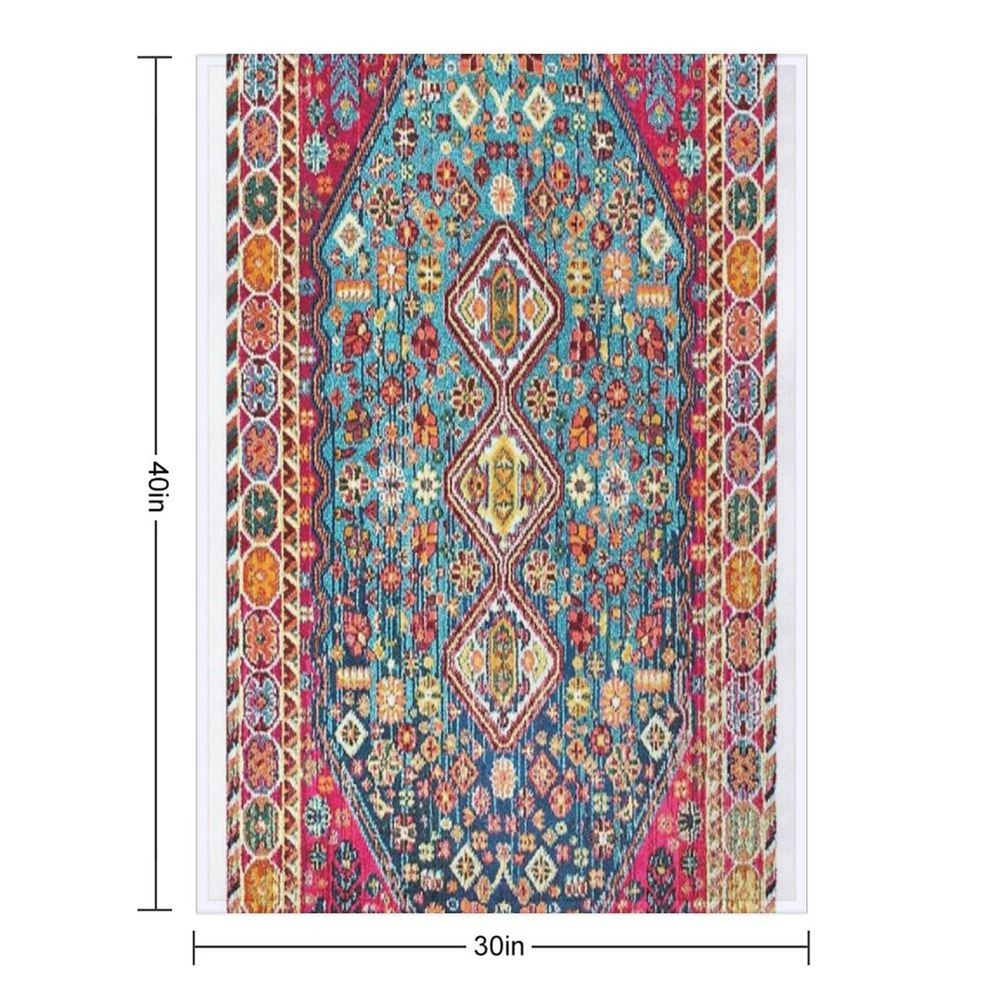 Heritage Moroccan Carpet Style Throw Blanket