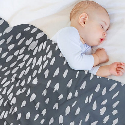 Navy Blue Denim Antelope Fawn Print Throw Blanket