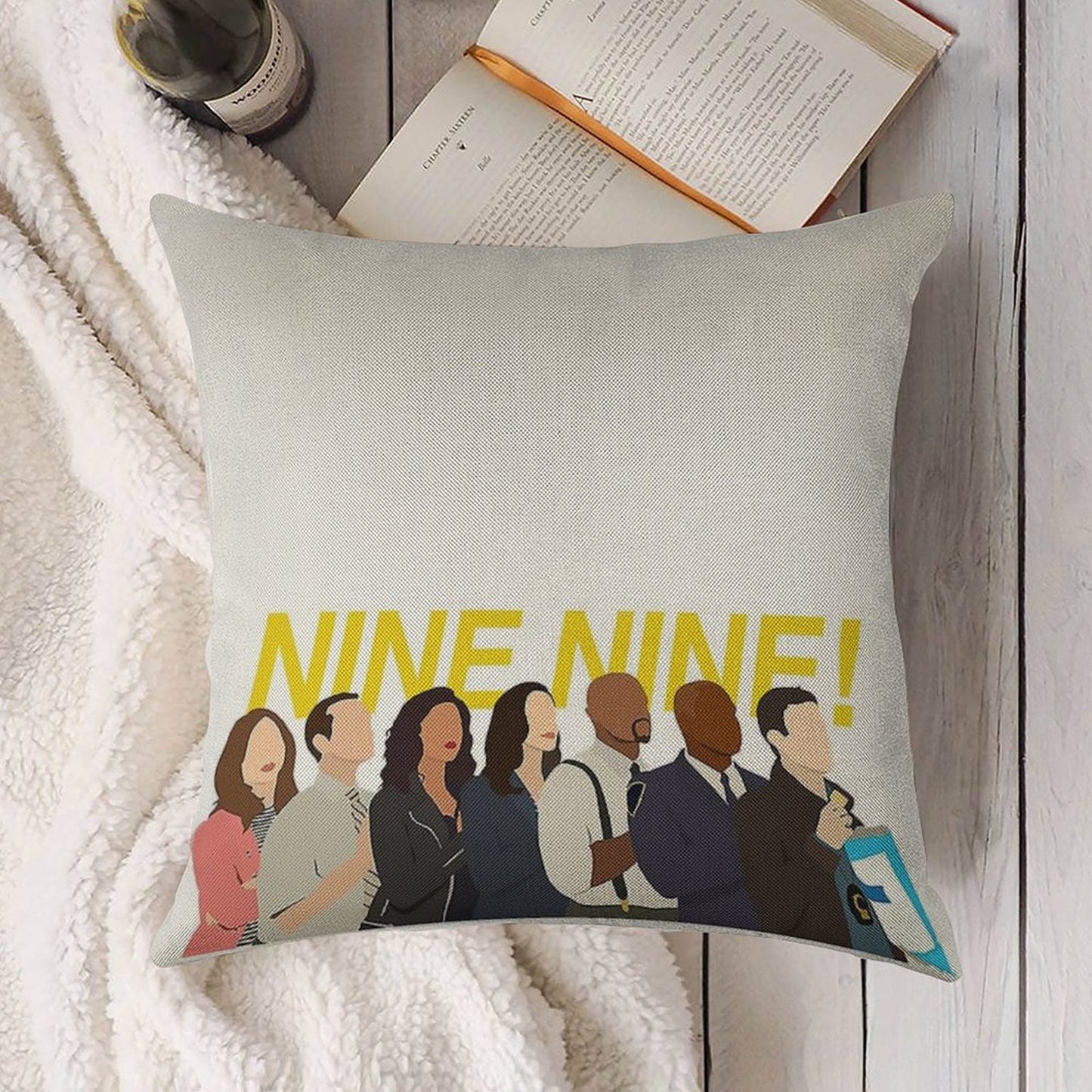 Nine Nine Squad Linen Throw Pillow Cover