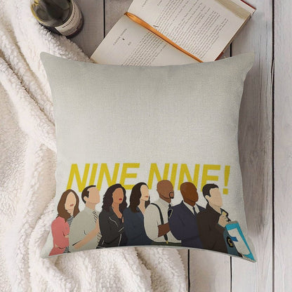 Nine Nine Squad Linen Throw Pillow Cover