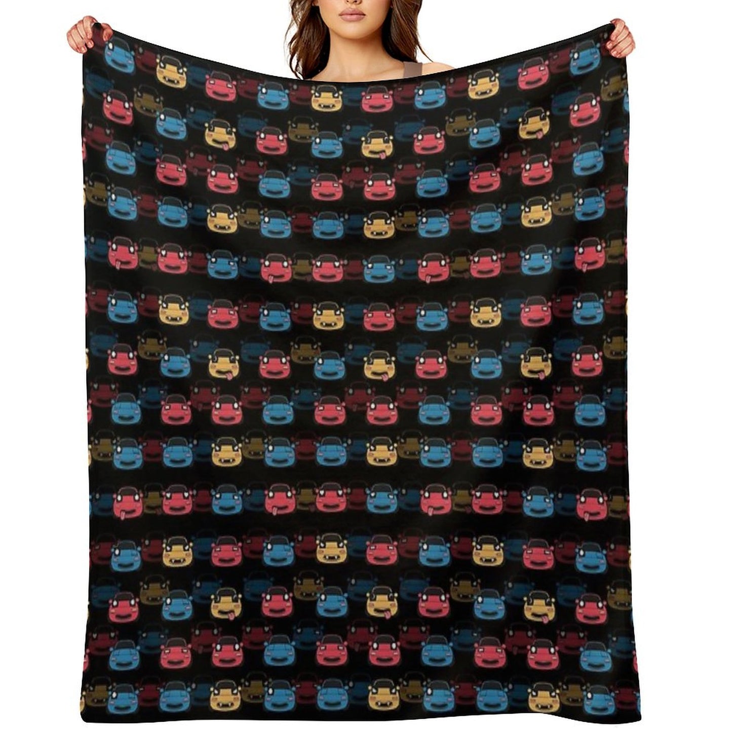 MIATA PATTERN BLACK Throw Blanket