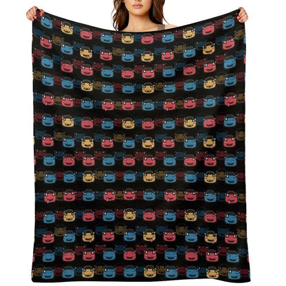 MIATA PATTERN BLACK Throw Blanket