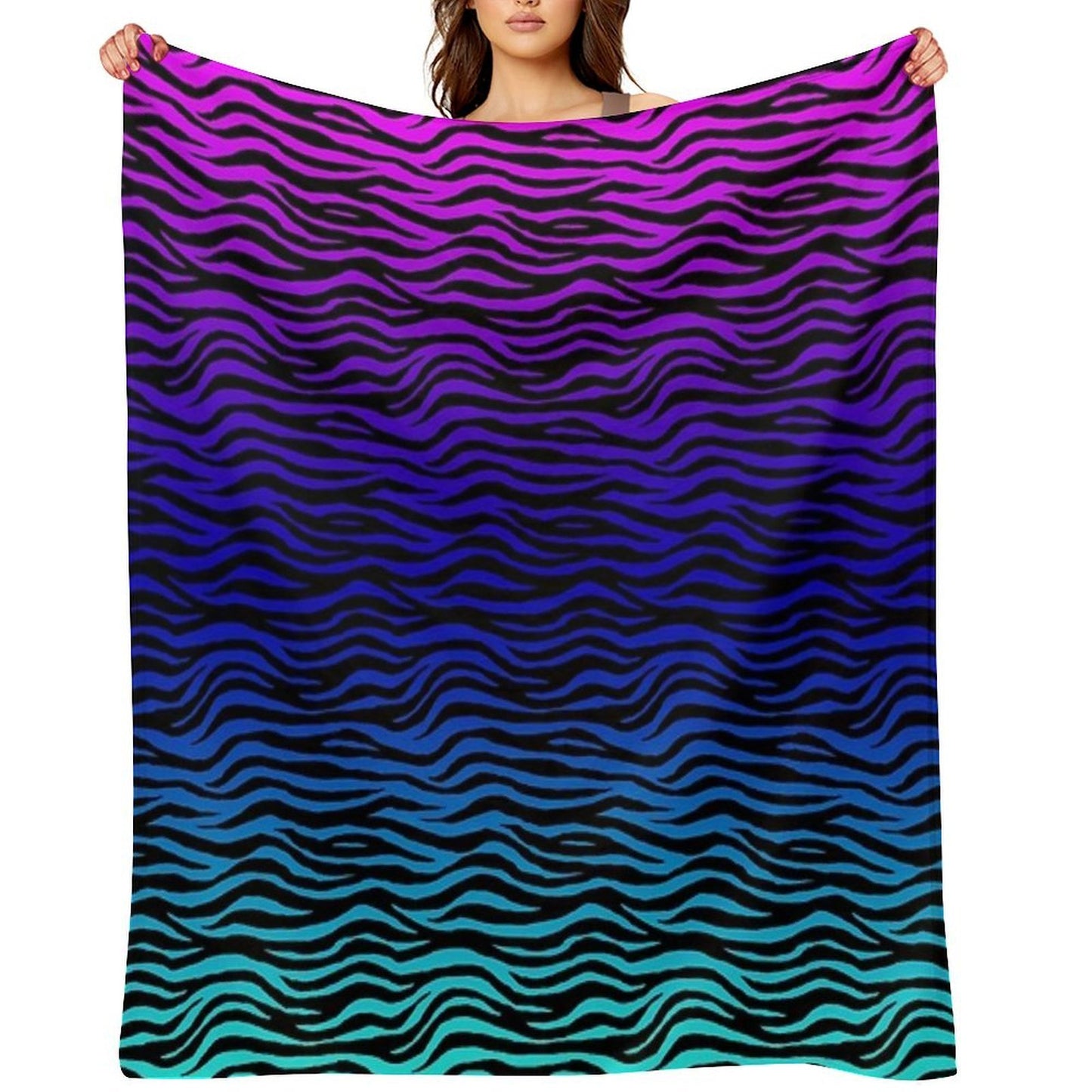 Purple Zebra Print Throw Blanket
