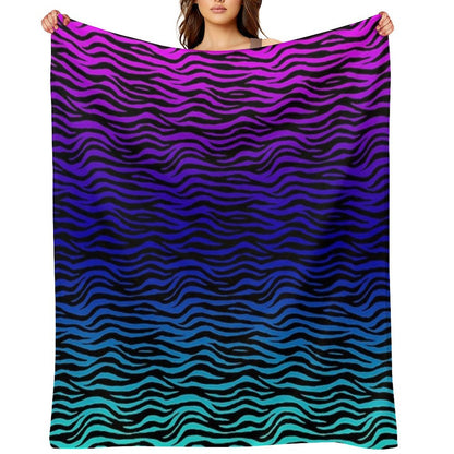 Purple Zebra Print Throw Blanket