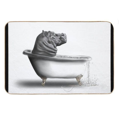 Hippo in The Bath Bath Mat