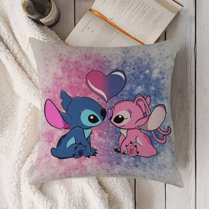 Stitch And Angel Linen Throw Pillow Cover