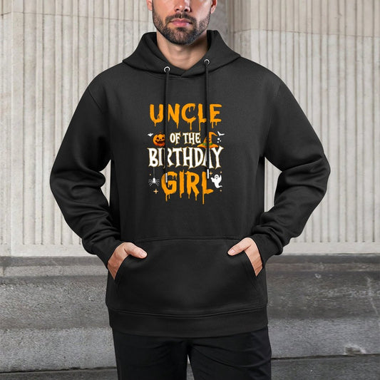 Uncle of The Birthday Girl Halloween 1st Birthday Girl Medium-Weight Fabric Hoodie