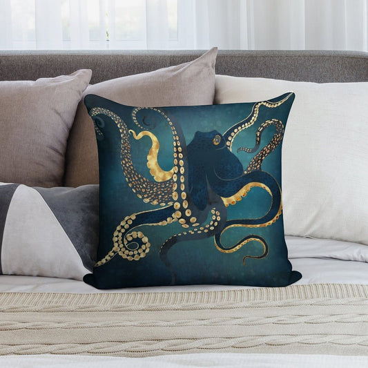 Metallic Octopus IV Soft Multiple Sizes Throw Pillow