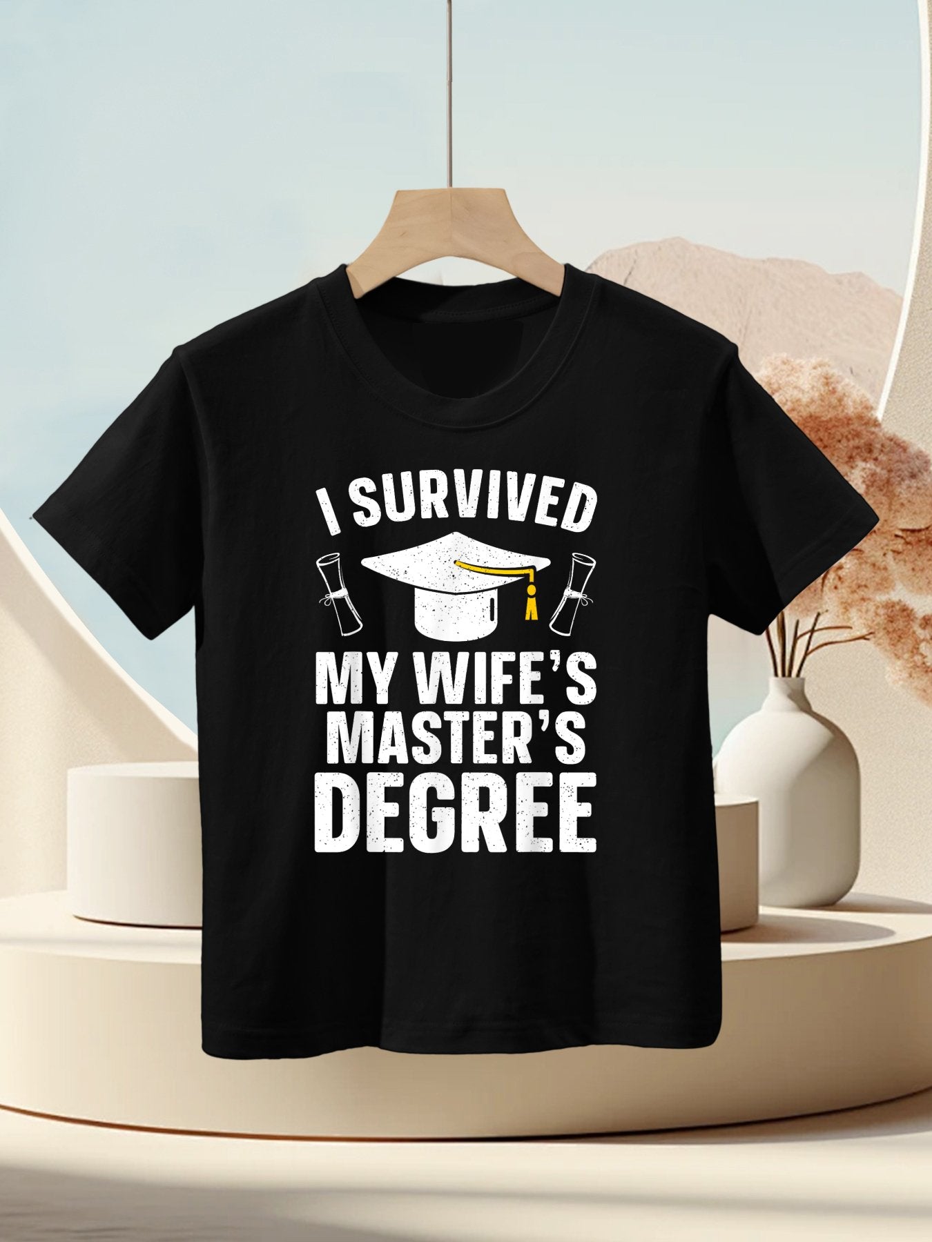 Masters Degree Graduation Art For Men Husband Masters Degree Kids T-Shirt