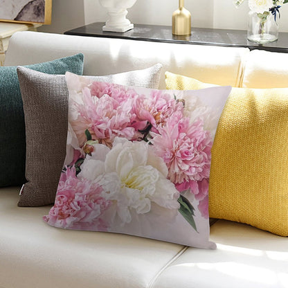 Peonies Soft Skin-Friendly Throw Pillow