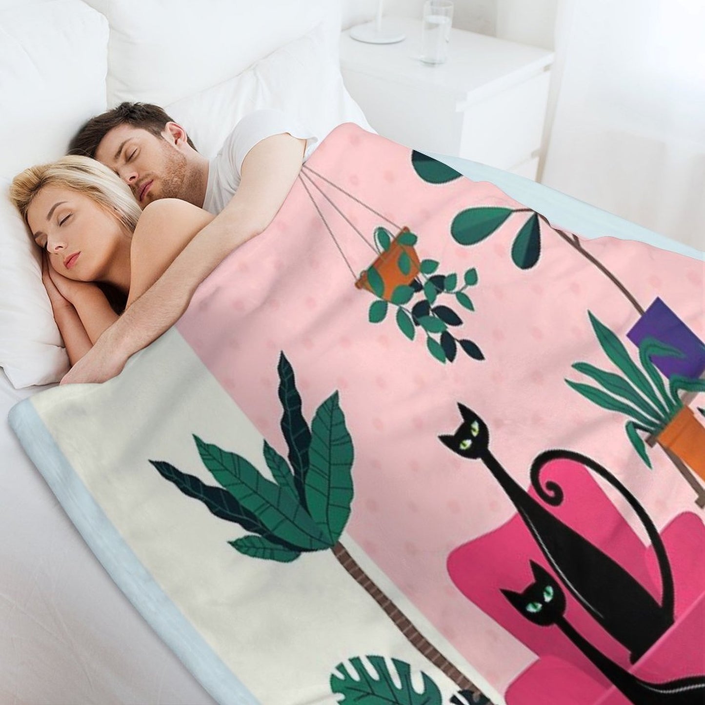 Sleek Black Cats Rule In This Urban Jungle Throw Blanket