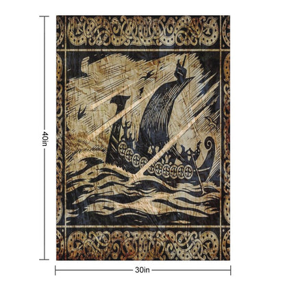 Long Viking Voyage Throw Blanket