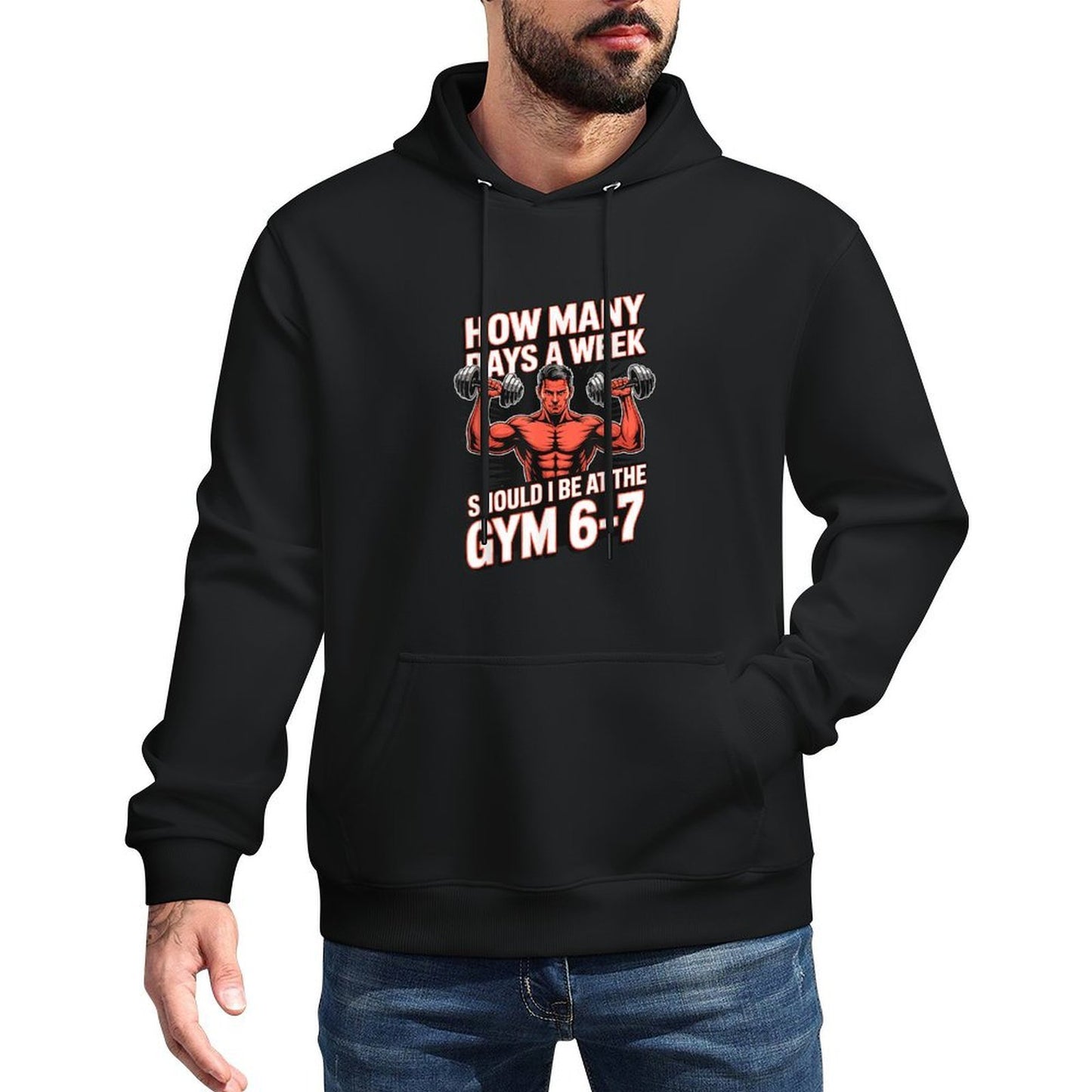 67 Six Seven Meme 6-7 Funny Gym Fitness Adjustable Hood Hoodie