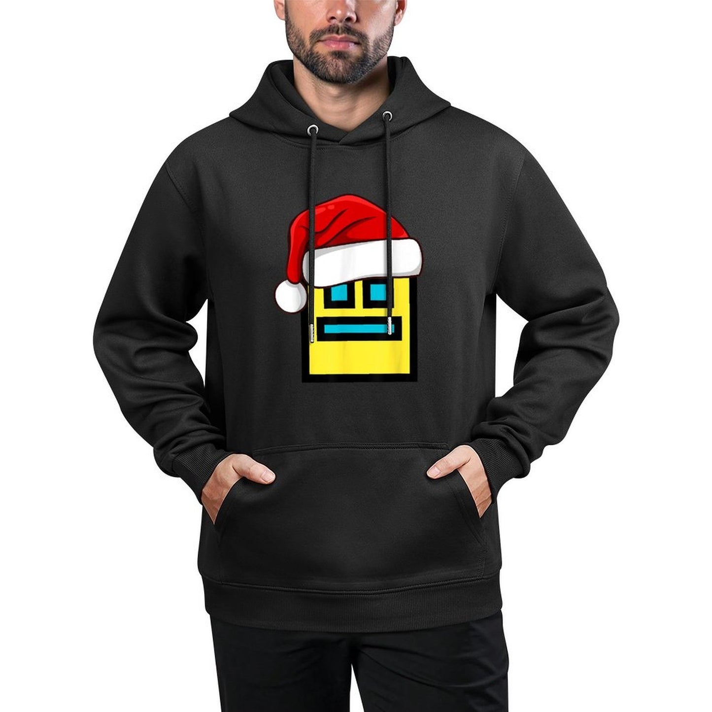Dash Geometry Repeat Christmas Santa Hat Game Video Gamer Unisex Design Hoodie