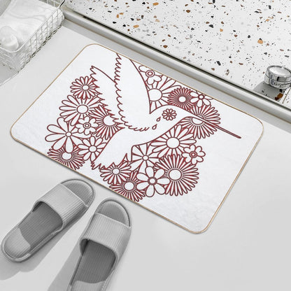 Picaflor Red Flowers Day of Dead Picaflor Clothing  Absorbent Bath Mat