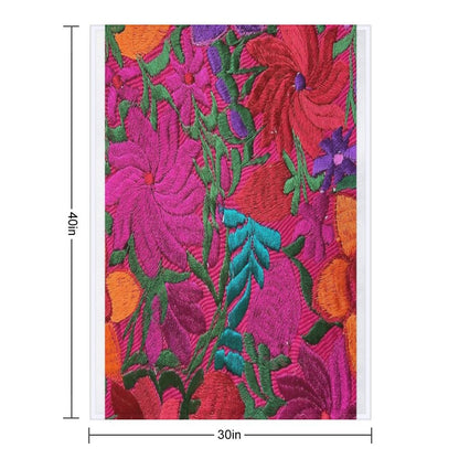 Mexican Embroidered Throw Blanket