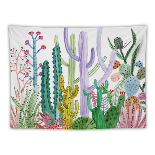 Watercolor Cacti Tapestry