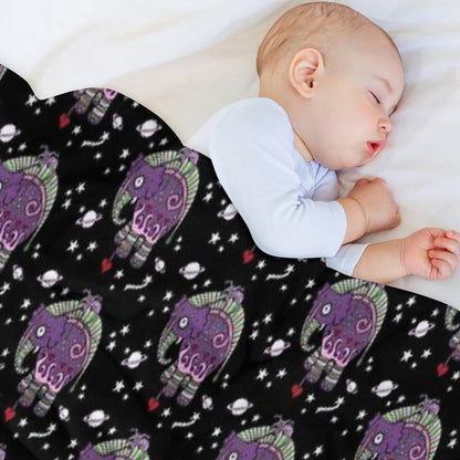 Interstellar Elephant Tee Throw Blanket