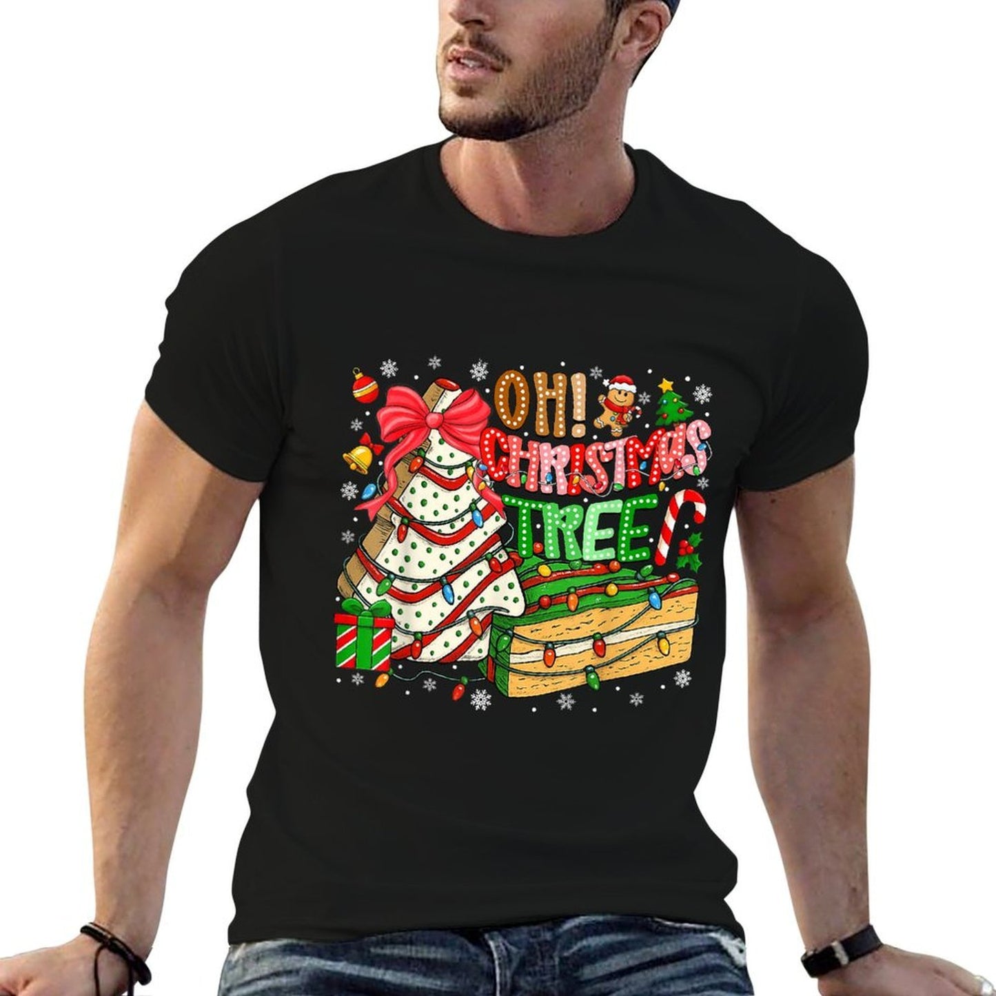 Groovy Oh Christmas Tree Cakes Cookies Xmas Cake Lover Women  Odor-resistant T-Shirt
