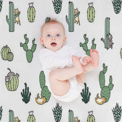 Cacti Cats Throw Blanket