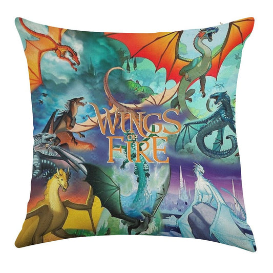 Wings of Fire All Dragon Series Linen Throw Pillow Cover