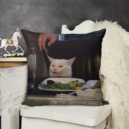 It Cat Linen Throw Pillow Cover