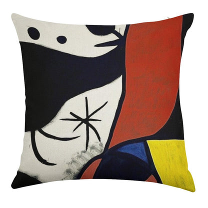 Mirò Art 1 Linen Throw Pillow Cover