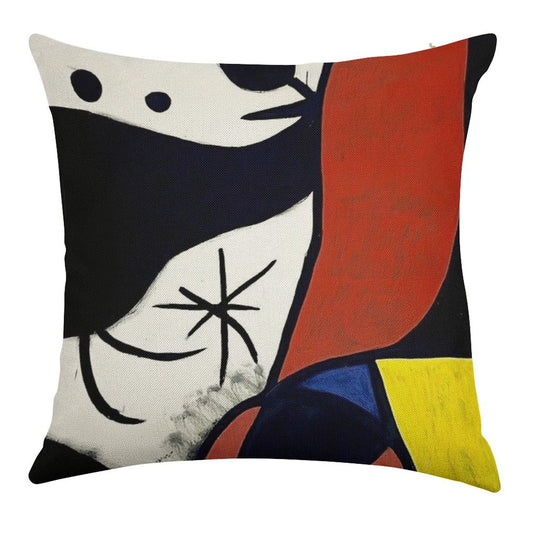 Mirò Art 1 Linen Throw Pillow Cover