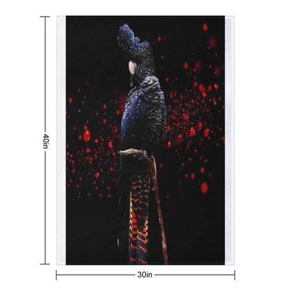Red Tailed Black Cockatoo Throw Blanket