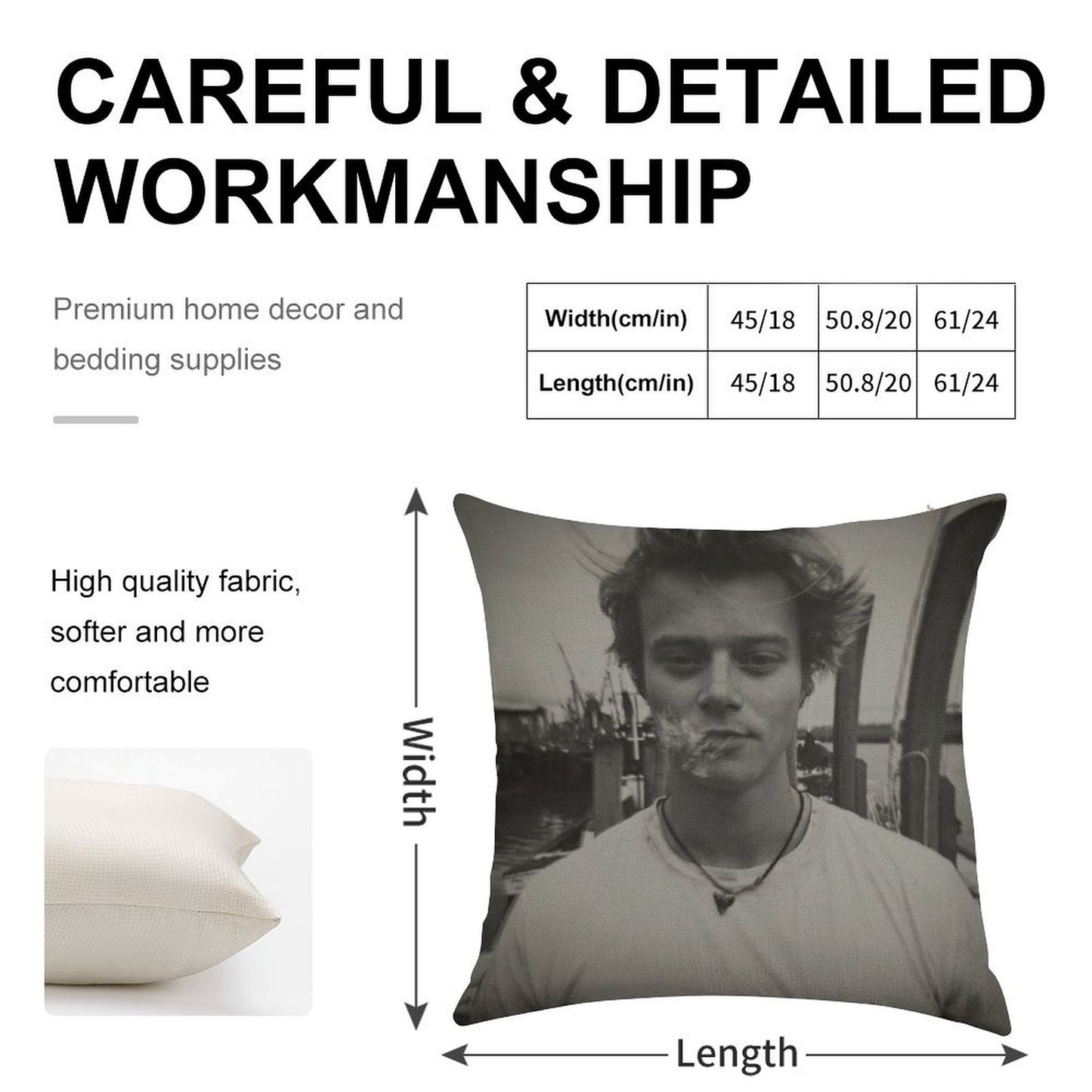 JJ Rudy Pankow Outer Banks Netflix Linen Throw Pillow Cover