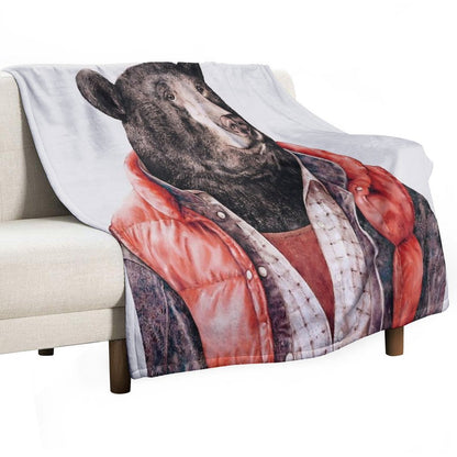Black Bear Throw Blanket